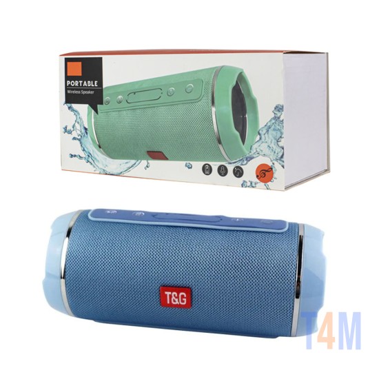 SEM FIO BLUETOOTH T&G TG-116 TF CARTÃO/DISCO U/AUXILIAR/RÁDIO FM 4.2 CAIXA DE COLUNA AZUL